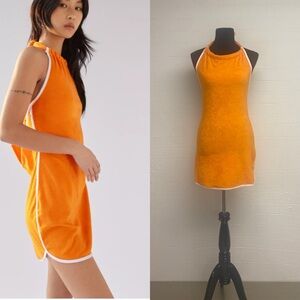 Urban Outfitter, Orange Terry Beach Cover-up, Size M, Halter Dress